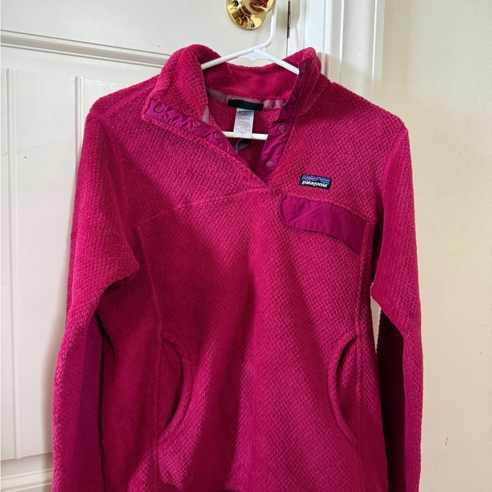 Patagonia Sherpa Fleece Half Snap Pullover Pink, Size M